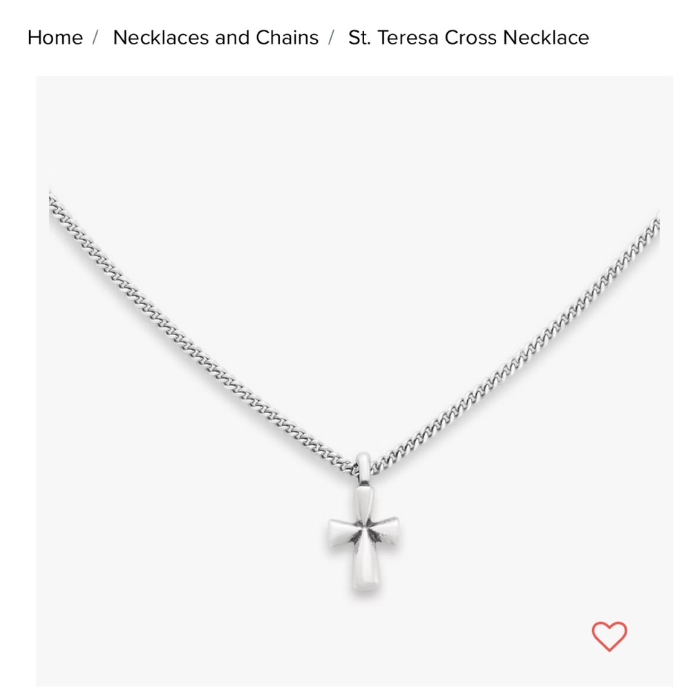 Silver James Avery St. Theresa Cross Necklace